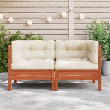  Kutna vrtna sofa s jastucima 2 kom voštano smeđa od borovine | shoptok.hr