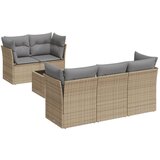 Maison Chic Seti vrtnega pohištva - Vrtna garnitura - Vrtni pohištvo set 6-delna z blazinami bež poli ratan, (21813573) | Shoptok.si