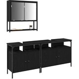  Set namještaja za kupaonicu Zidne 3 pcs Crna Konstruirano drvo | shoptok.hr