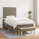 vidaXL Box spring postelja z vzmetnico taupe 90x190 cm blago | Shoptok.si