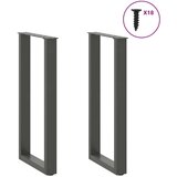  Noge za konzolno mizico v obliki črke U 2 kosa antracitne 28 x (72-73) cm jeklo | Shoptok.si