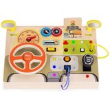 ECO TOYS Drvena LED senzorna ploča za djecu, edukativna ploča za volan automobila, 14 dijelova Slike