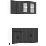  Set kuhinjskih ormarića od 4 dijela "Lucca" od crnog inženjerskog drva | shoptok.hr