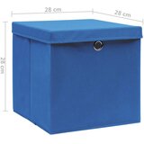  Kutije za pohranu s poklopcima 10 kom 28 x 28 x 28 cm plave | shoptok.hr