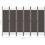 vidaXL Sobna pregrada sa 6 panela antracit 240 x 180 cm | shoptok.hr
