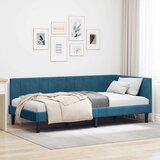vidaXL Kutni okvir kreveta s uzglavljem Plava 100 x 200 cm Baršun | shoptok.hr