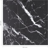 Stolna ploča crna 50 x 50 cm 6 mm staklena s mramornim uzorkom | Eponuda.com