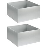  Vrtna saksija 2 kom. Srebrna 40 x 40 x 30 cm Pocinčani čelik - Pocinčani čelik 40 x 40 x 30 cm 2 | shoptok.hr