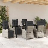  Vrtni set za objed 7 kom. Svijetlo siva poliratan | shoptok.hr