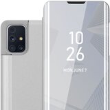 Cadorabo Ohišje, združljiv s Samsungom v Agate Silver - Clear View Zrcalo Zaščitni pokrov s funkcijo stojala 360 stopinj zaščita, (20570928) | Shoptok.si
