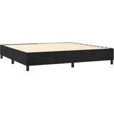 s oprugama i madracem crni 200x200 cm baršunasti | shoptok.hr