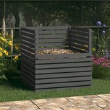vidaXL Kompostnik siva 100x100x102 cm trdna borovina u