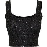 Trendyol Black Crop Shiny Sequin Embroidered Top Knitwear Blouse Cene