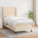  Krevet s oprugama i madracem krem 100 x 200 cm od tkanine | shoptok.hr