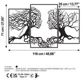 Wallity zidna dekoracija tree person 499, 71x116 cm, 3 delacrna | Eponuda.com
