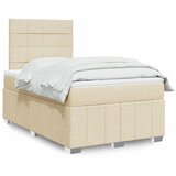  Krevet s oprugama i madracem krem 120 x 200 cm od tkanine | shoptok.hr