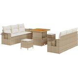  9-dijelni set vrtne sofe s jastučićima bež poli ratan akacija 3-dijelni set vrtne blagovaonice s jastučićima bež poli ratan aka | shoptok.hr