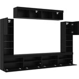vidaXL 8 komada TV zidne jedinice s LED Crni hrast konstruirano drvo | shoptok.hr