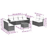  9-dijelni set vrtnih sofa s jastucima bež od poliratana | shoptok.hr