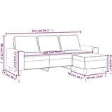  Trosjed s tabureom tamnosivi 180 cm od tkanine | shoptok.hr