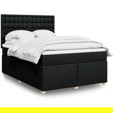 Maison Chic Box spring posteljni - Vzmetna postelja z vzmetnico črn 140x190 cm blago SL24101, (21879816) | Shoptok.si