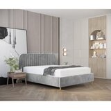 Maison de Rêve siva oblazinjena zakonska postelja s prostorom za shranjevanje z letvenim dnom 120x200 cm noto – | Shoptok.si