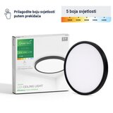 Greentech led plafonjera 20w 3000k-3500k-4000k-5000k-6500k fi30cm 5cct crna ( CNX-20W-BK )