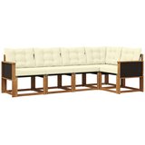 vidaXL Zunanja garnitura za sedenje z blazino 5 pcs Naravna in smetana, (5000273467) | Shoptok.si