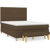  Krevet s oprugama i madracem tamnosmeđi 140 x 190 cm od tkanine | shoptok.hr