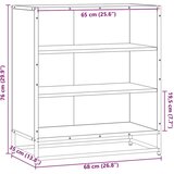 vidaXL Komoda boja hrasta 68x35x76 cm konstruirano drvo i metal | shoptok.hr