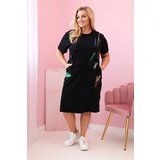 Kesi Włoski Black Plus Size women's cotton dress with print and pockets | Shoptok.si
