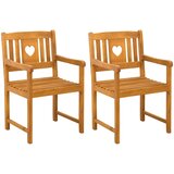  Vrtne stolice 2 pcs Prirodna Čvrsto drvo akacije | shoptok.hr