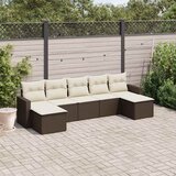  7-dijelni set vrtnih sofa od poliratana s jastucima smeđi | shoptok.hr