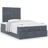 vidaXL Otomanski posteljni okvir z vzmetnicami siv 120x190cm žamet Cene