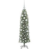 vidaXL Umetno vitko božično drevo med 150 LED Zelena in bela 120 cm | Shoptok.si