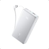 Anker Zolo Power Bank, 20.000 mAh, 22,5 W, Ugrađeni USB-C kabl, 1× USB-A, 2× USB-C, Bijeli Cijene