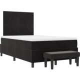  Krevet s kutijom s madracem i klupom Crna 120x190 cm Baršun | shoptok.hr