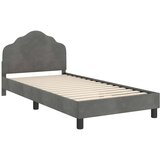  Otroški posteljni okvir z vznožjem Temno siva 90 x 200 cm Žamet, (5000104721) | Shoptok.si