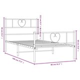  Metalni okvir kreveta uzglavlje i podnožje crni 75x190 cm | shoptok.hr