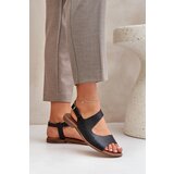 Boto Lewski Shoes Leather Sandals With Buckle And Embossing Lewski 3041 Black | Eponuda.ba