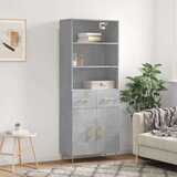  Visoka komoda siva betona 69 5x34x180 cm od konstruiranog drva | shoptok.hr