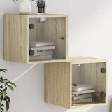  Noćni ormarići staklena vrata 2 kom boja hrasta 35x37x35 cm | Eponuda.com