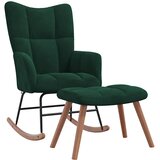  Stolica za ljuljanje s osloncem za noge tamnozelena baršunasta | shoptok.hr