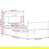  Posteljni okvir brez vzmetnice hrast 90x200 cm inženirski les, (21829397) | Shoptok.si