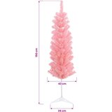  Umjetno vitko božićno drvce 150 cm PVC i čelik Ružičasta | shoptok.hr