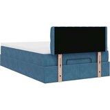 vidaXL Otomanski posteljni okvir z vzmetnico moder 120x190 cm žamet | Shoptok.si