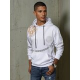 DStreet Bluza męska z kapturem i nadrukiem biała | Shoptok.si