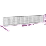  Gabionska košara s poklopcem 900x100x150 cm pocinčano željezo | shoptok.hr
