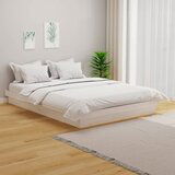 Maison Chic Posteljni okvir - Dvoposteljna postelja - Zakonska postelja bel iz trdnega lesa 135x190 cm-J10125, (21772542) | Shoptok.si