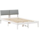  Okvir kreveta s uzglavljem Bijela i svijetlosiva 120 x 190 cm | Eponuda.com